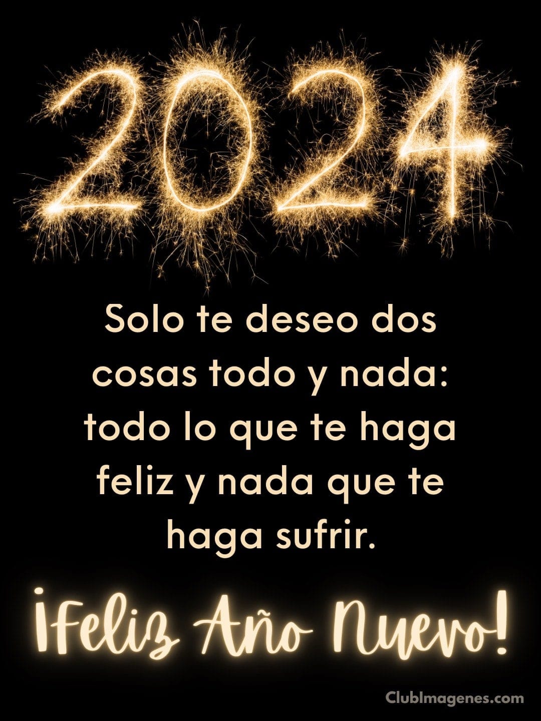 bengalas en forma de 2024 con texto de deseos de año nuevo