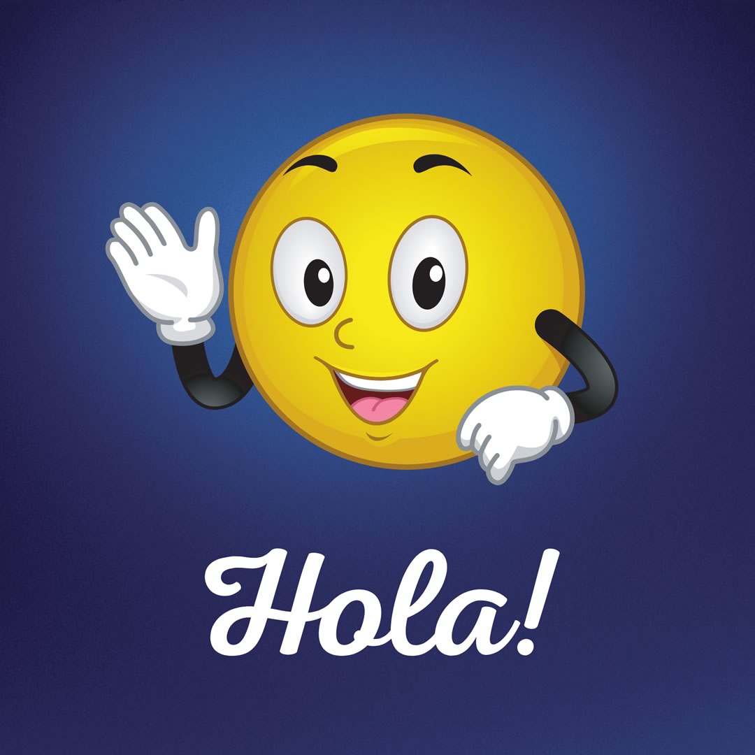 emoji 3d saludando con la palabra: hola!