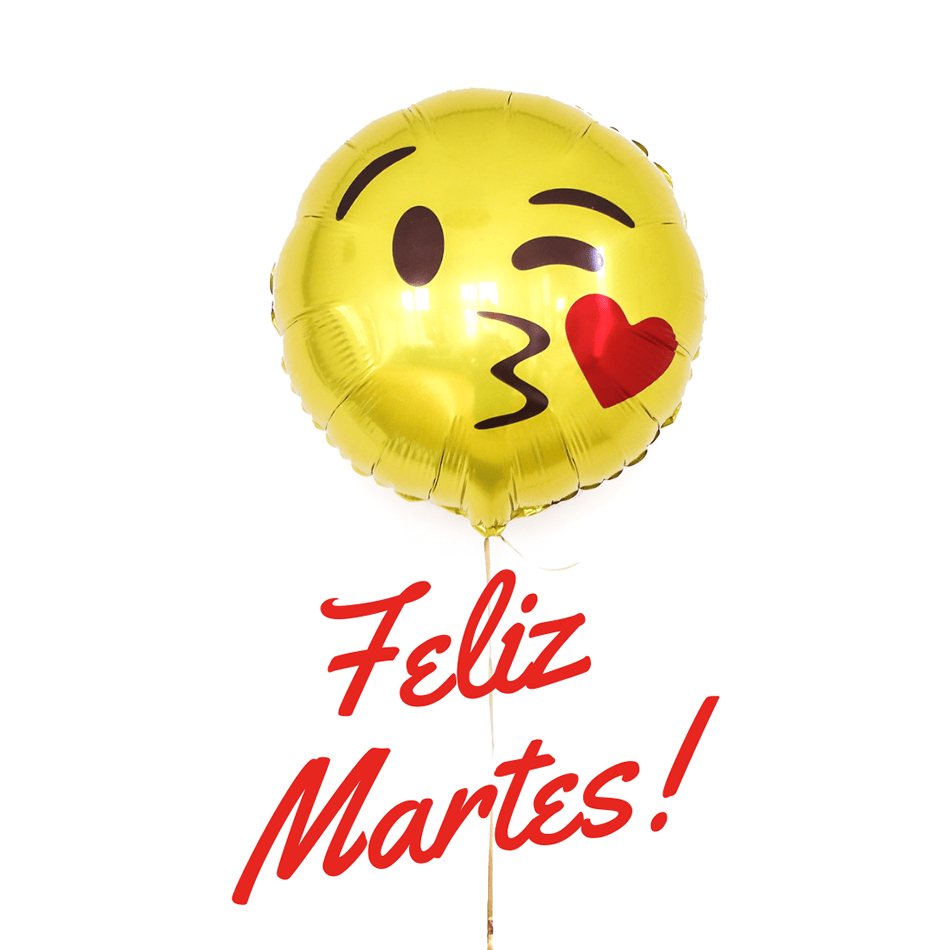 emoji soplando un beso en un globo con texto: feliz martes!